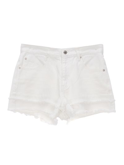 Matin Kim Double Cutted Denim Shorts_White