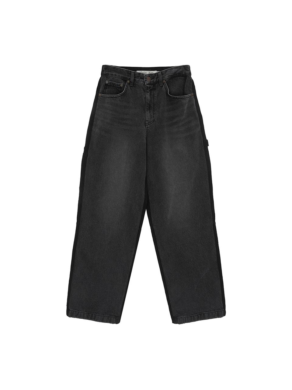 Matin Kim DOUBLE SIDE CARPENTER DENIM PANTS IN BLACK