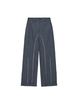 Matin Kim Double Zipper Chino Pants_Navy