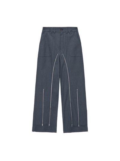 Matin Kim Double Zipper Chino Pants_Navy
