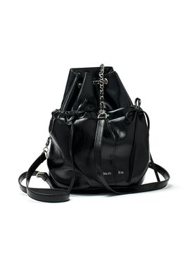 Matin Kim Draw String Ribbon Back Pack [Black]