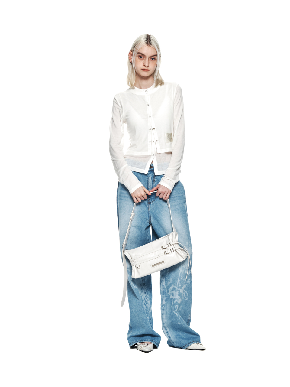 Matin Kim Flower Printed Jeans - Light Blue