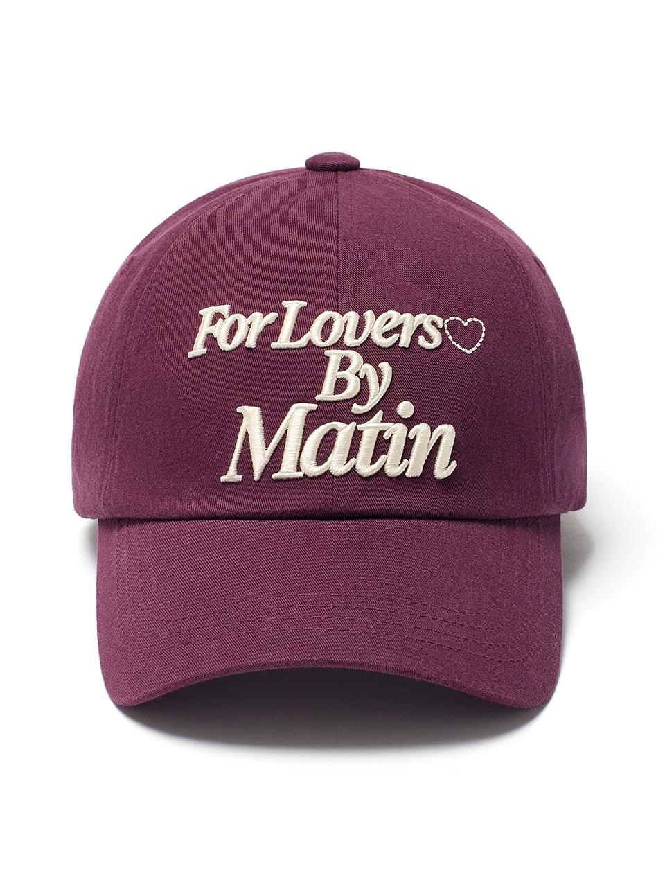 Matin Kim FOR LOVERS LOGO POINT BALL CAP [BURGUNDY]