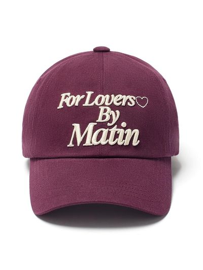 Matin Kim FOR LOVERS LOGO POINT BALL CAP [BURGUNDY]