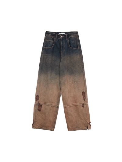 Matin Kim Gradation Brush Denim Pants_Brown