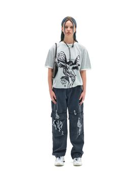 Matin Kim Knee Pocket Distressed Jeans - Gray