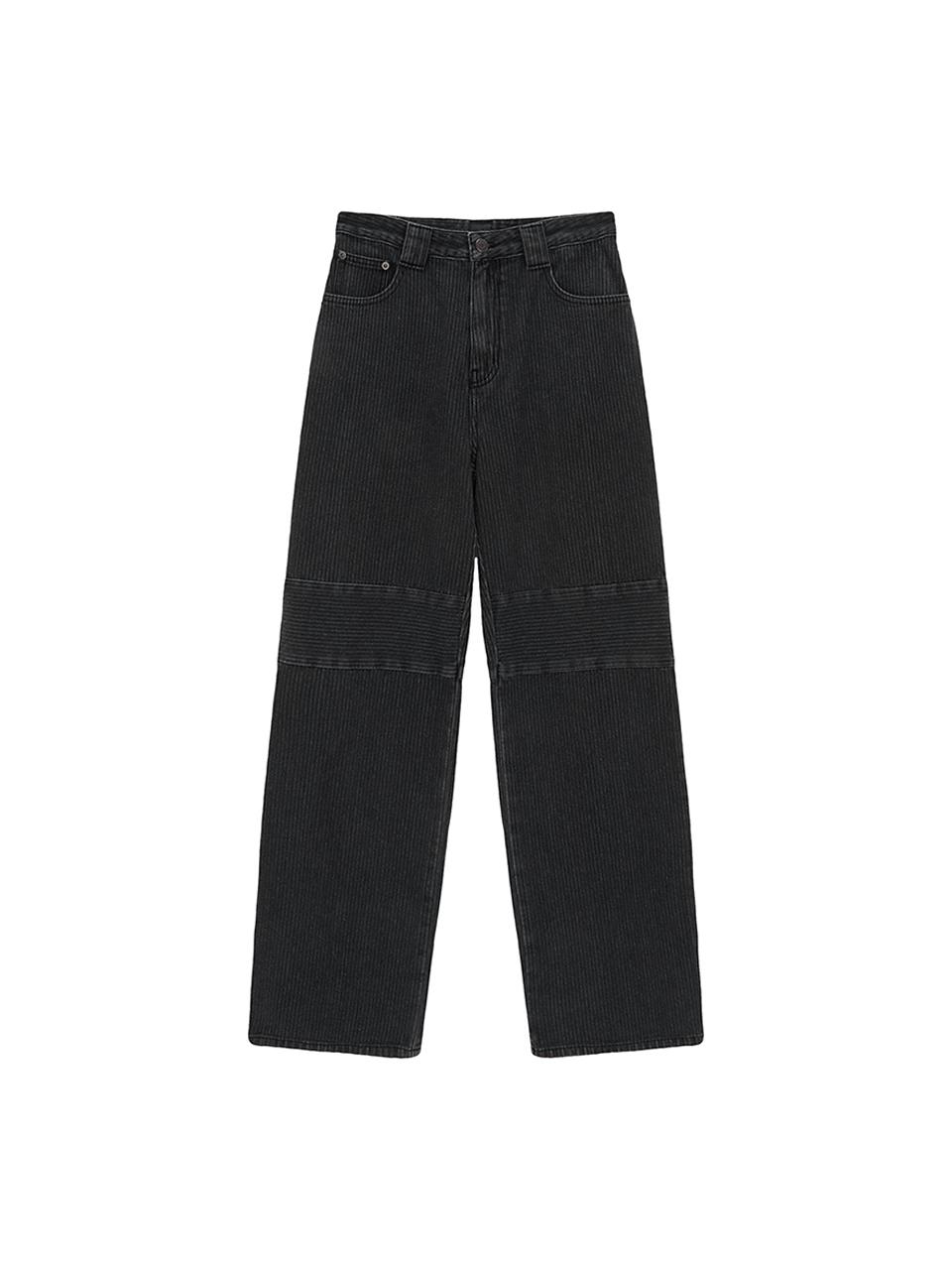 Matin Kim KNEE POINT STRIPE DENIM PANTS IN GREY