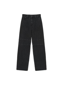 Matin Kim KNEE POINT STRIPE DENIM PANTS IN GREY