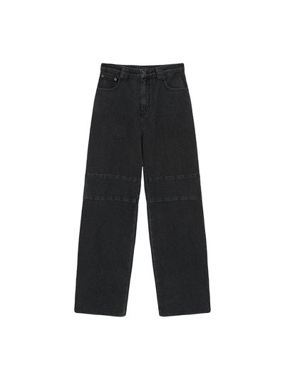 Matin Kim KNEE POINT STRIPE DENIM PANTS IN GREY
