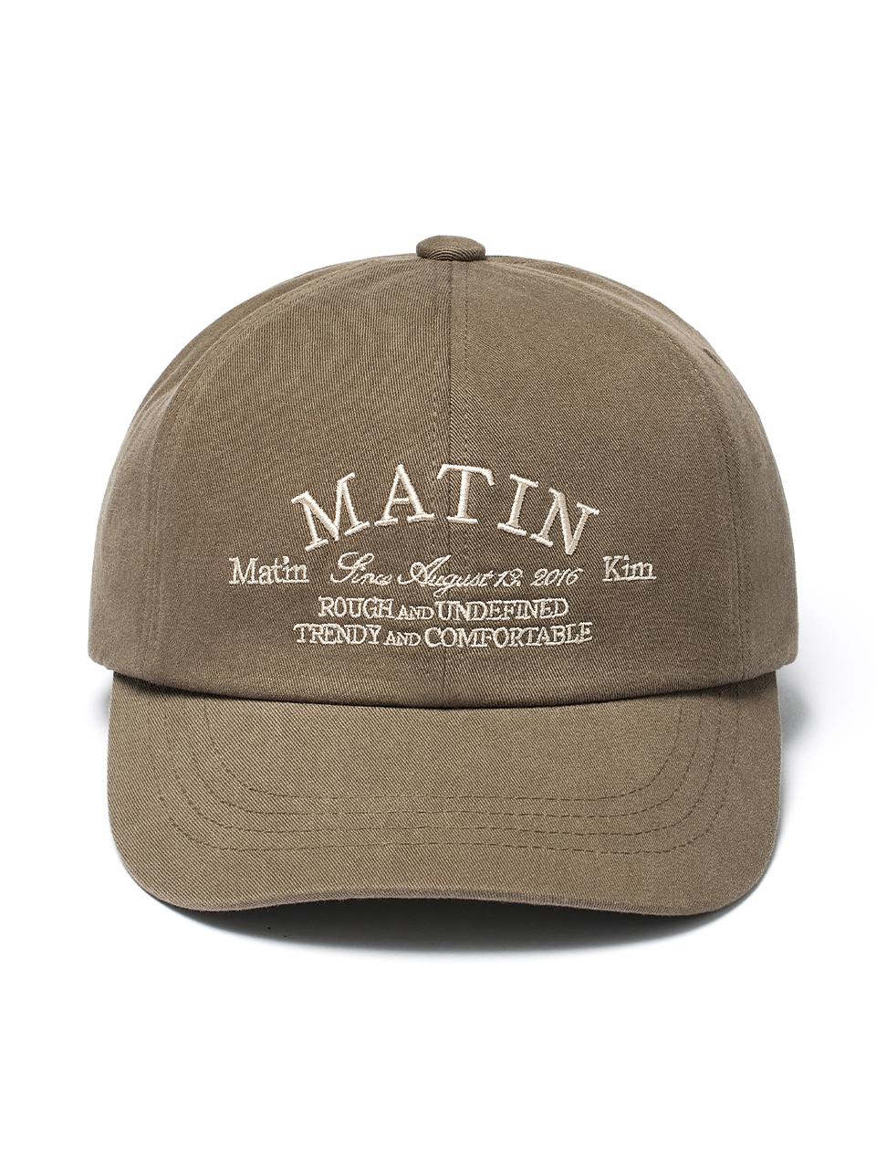 Matin Kim LETTERING FLAT BRIM CAP [KHAKI]