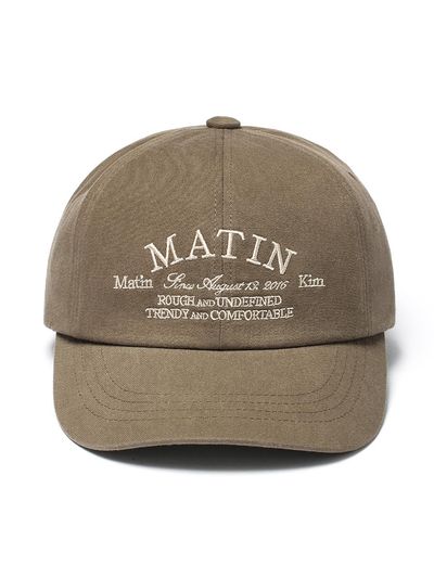 Matin Kim LETTERING FLAT BRIM CAP [KHAKI]