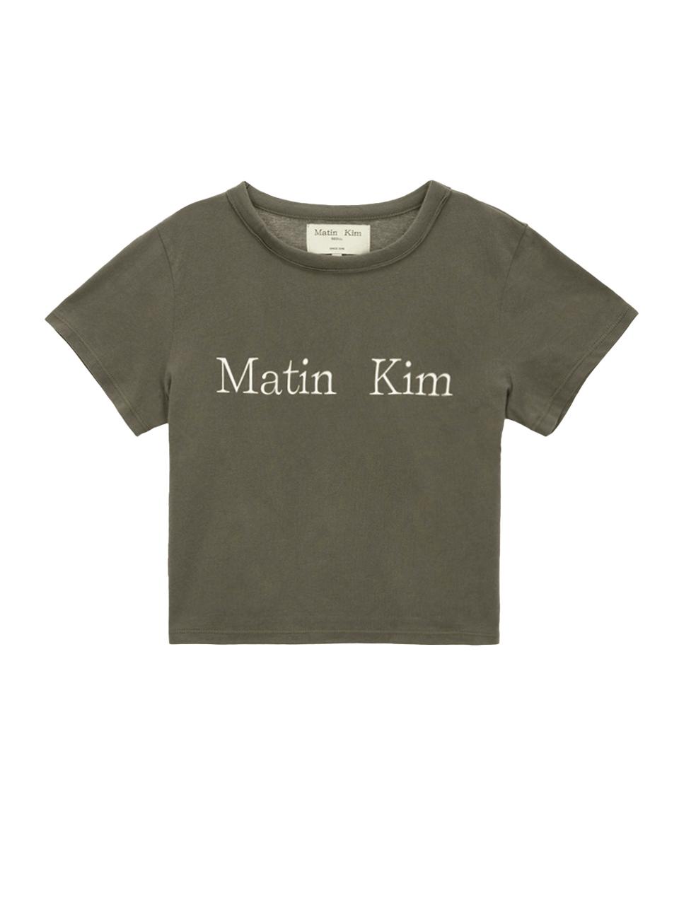 Matin Kim Logo Crop Top - Charcoal