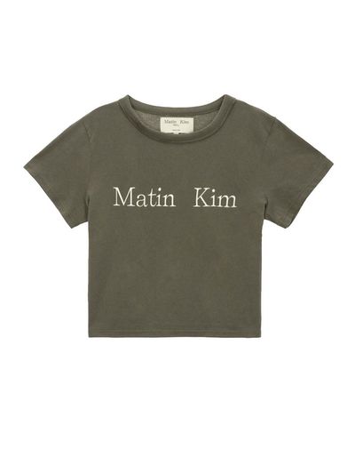 Matin Kim Logo Crop Top - Charcoal