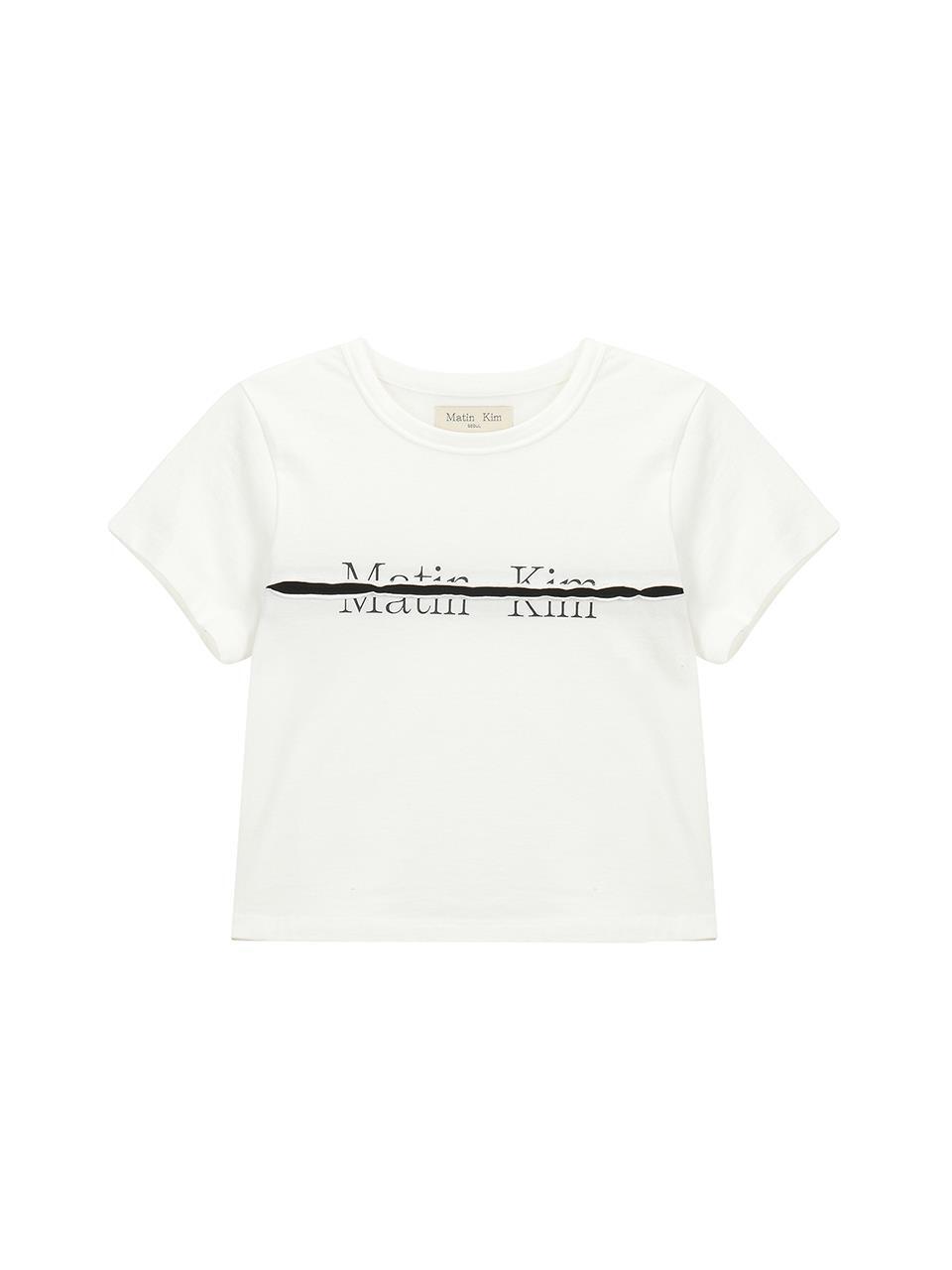 Matin Kim Logo Cutted Crop Top - White