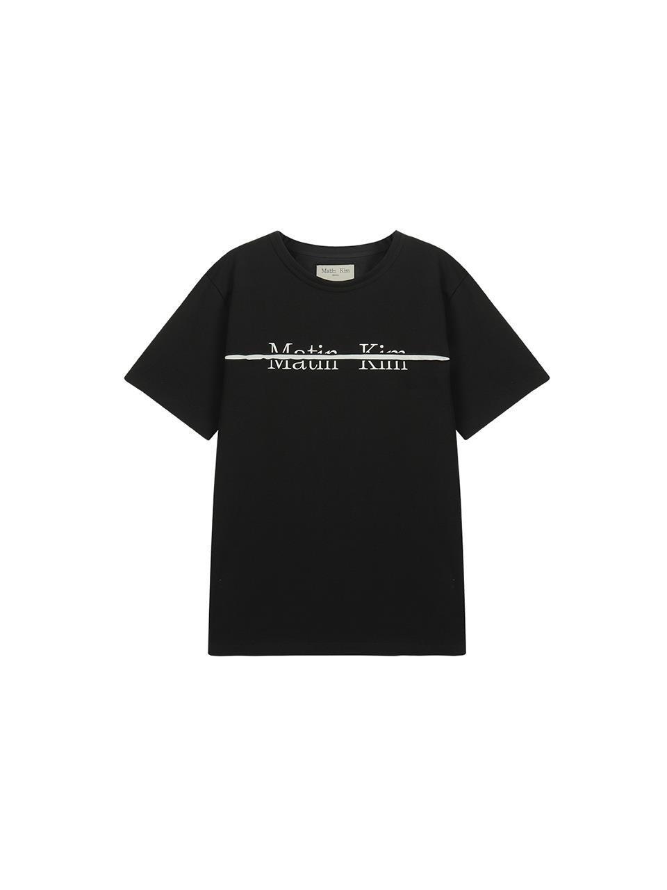 Matin Kim Logo Cutted Layered Top - Black