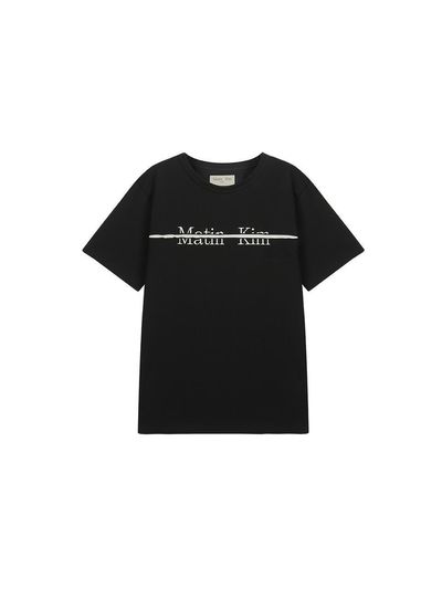 Matin Kim Logo Cutted Layered Top - Black