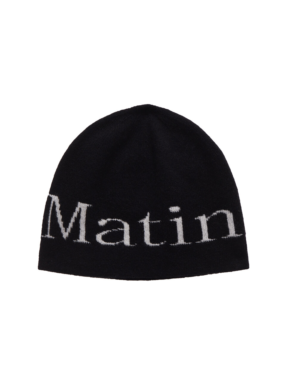 Matin Kim Logo Jacquard Short Beanie In Black