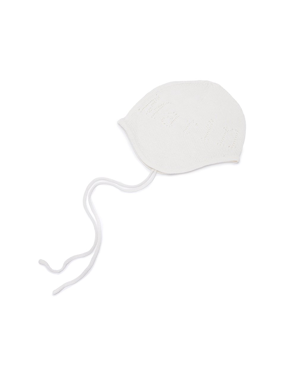 Matin Kim Logo Punching Earflap Beanie_White