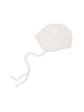 Matin Kim Logo Punching Earflap Beanie_White