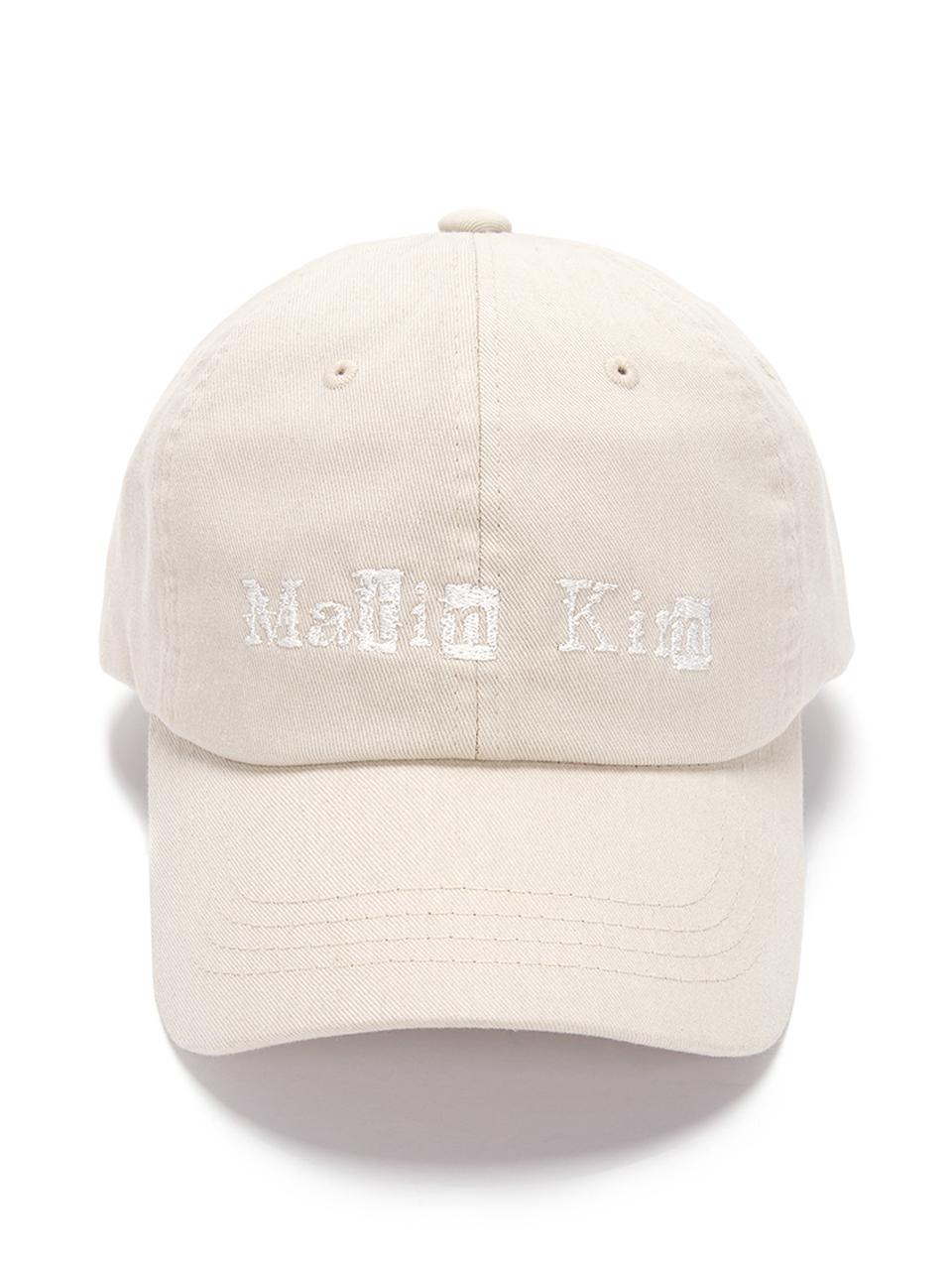 Matin Kim Logo Scrap Ball Cap_Beige