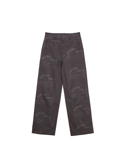 Matin Kim Logo Stamp Cotton Pants_Black