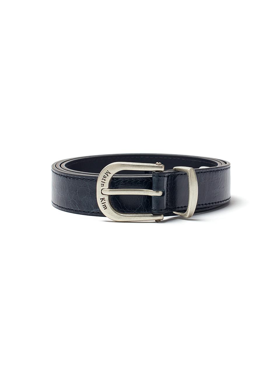 Matin Kim MATIN BUCKLE LEATHER BELT [BLACK]