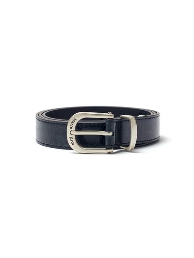 Matin Kim MATIN BUCKLE LEATHER BELT [BLACK]