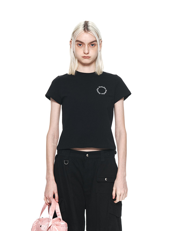 Matin Kim Matin Circle Logo Crop Top - Black