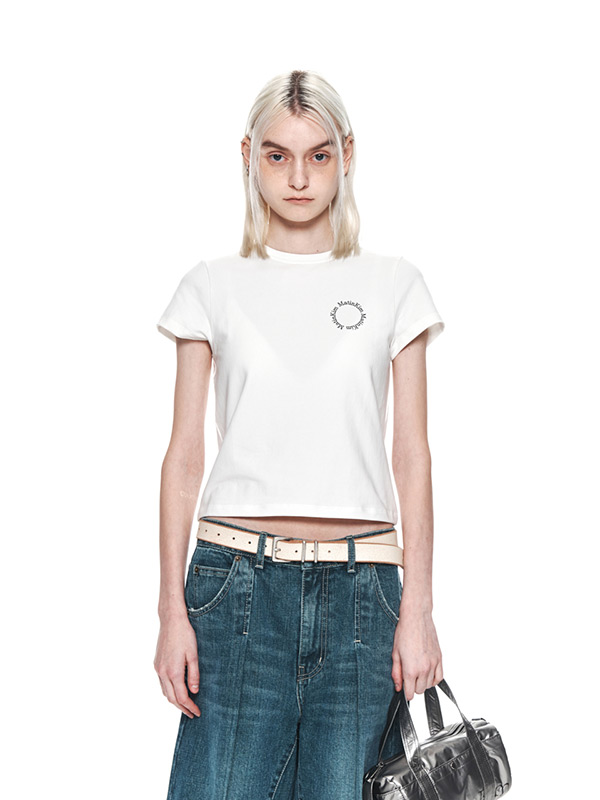 Matin Kim Matin Circle Logo Crop Top - White