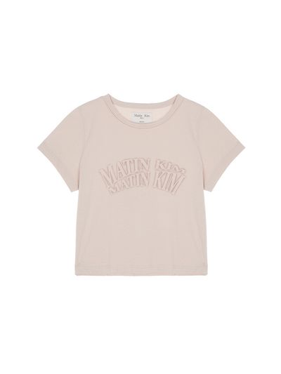 Matin Kim Matin Crescendo Logo Crop Top _Beige