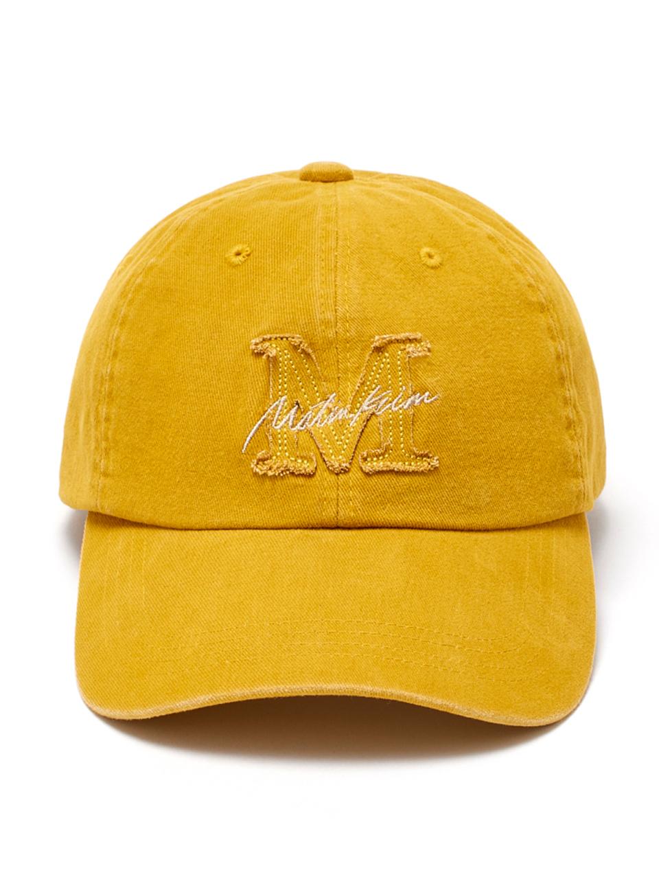 Matin Kim MATIN CURSIVE BALL CAP IN YELLOW