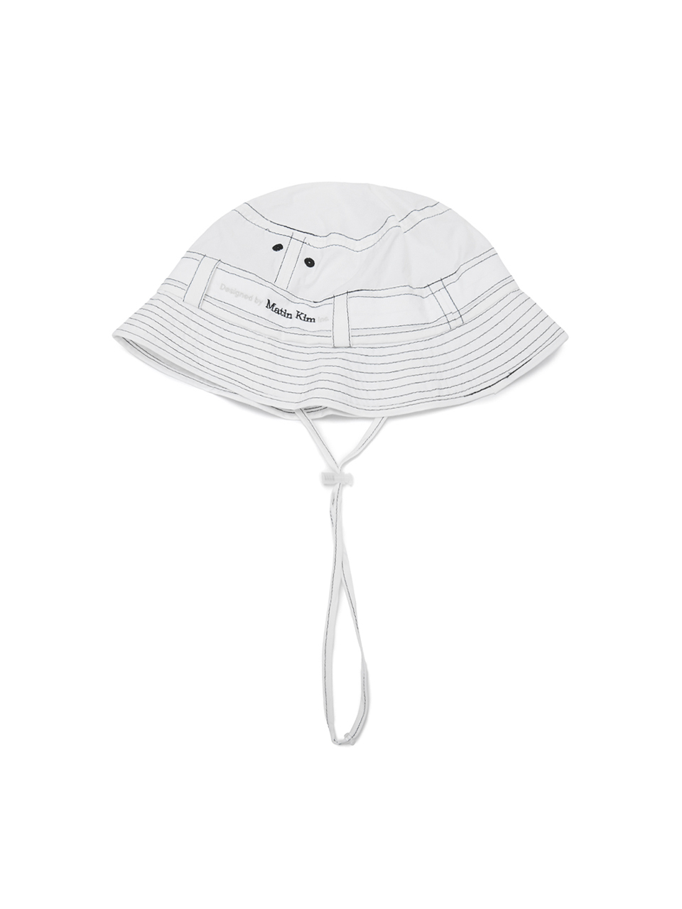 Matin Kim Matin Stitch Safari Bucket Hat_White
