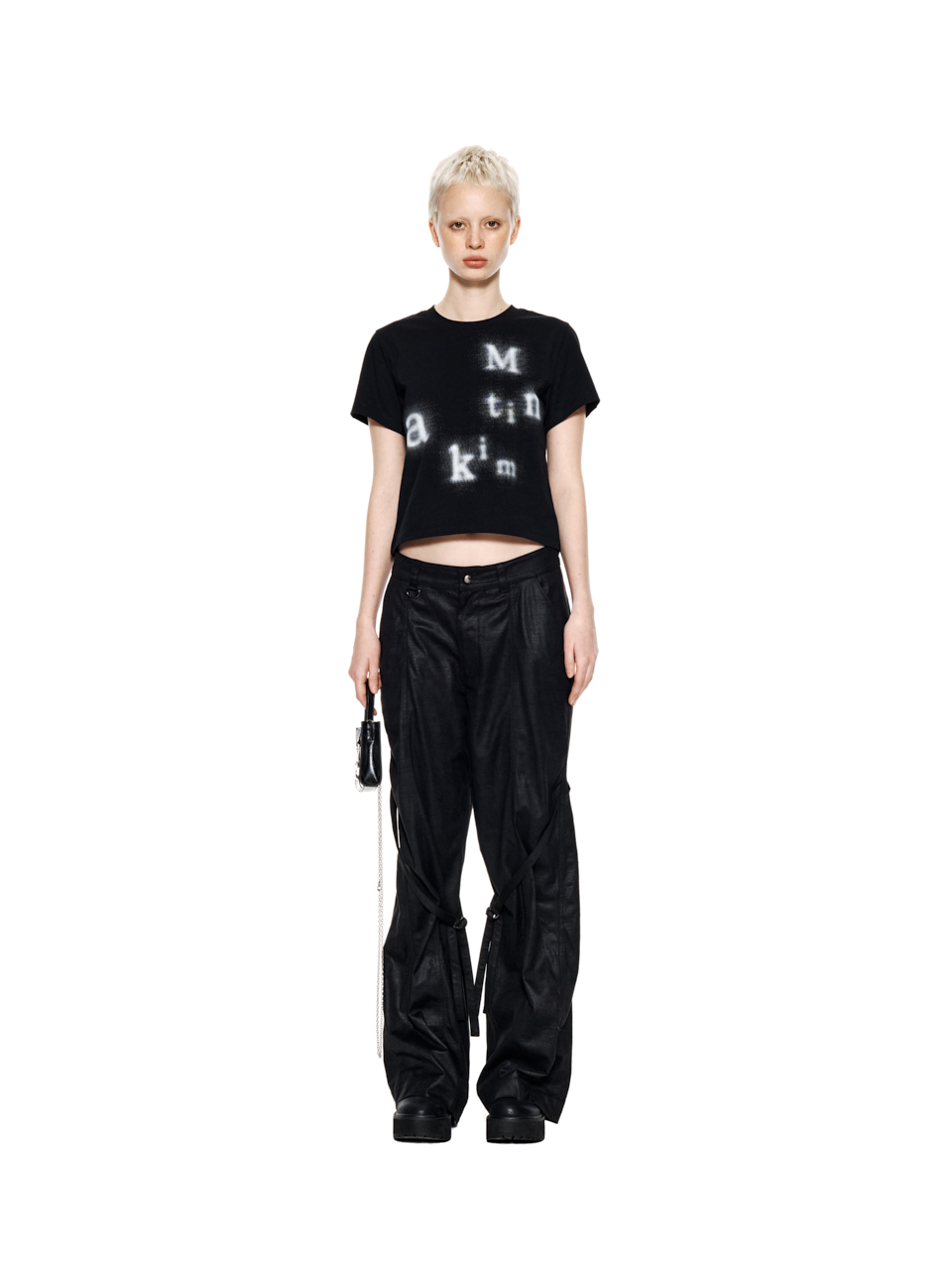 Matin Kim Pants with belt on knee - Black