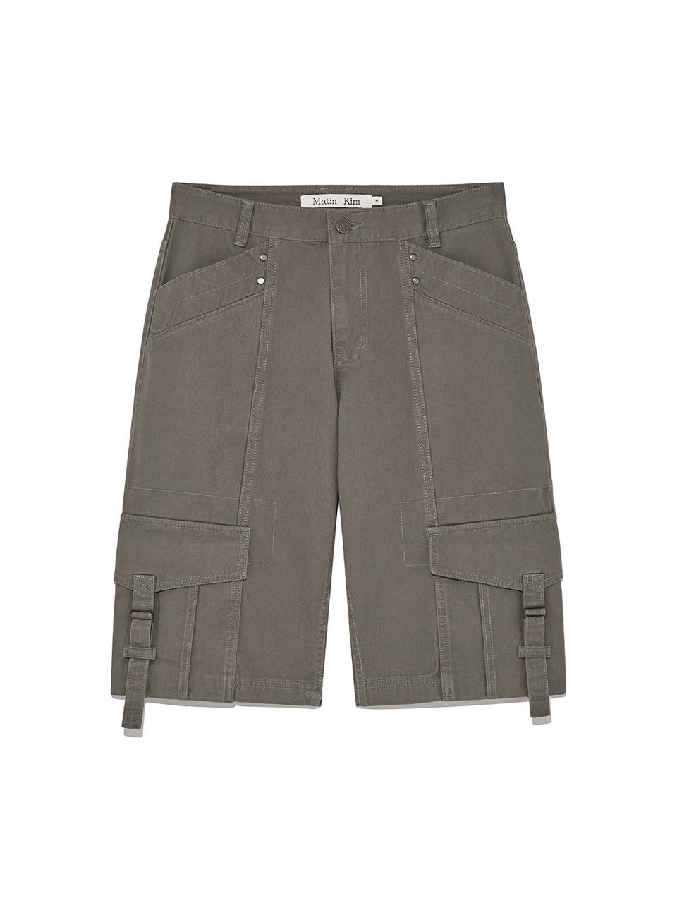 Matin Kim SEMI SLIMFIT BERMUDA SHORTS [KHAKI]