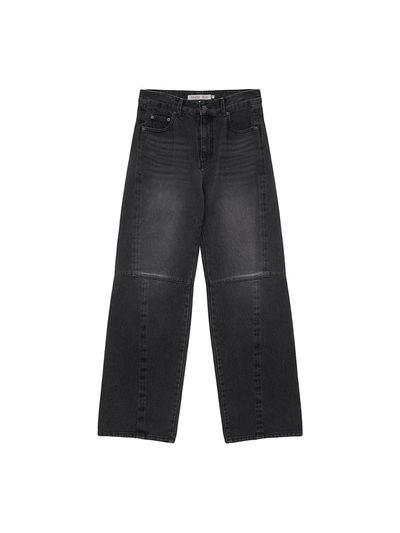 Matin Kim SIDE WASHED DENIM PANTS IN BLACK