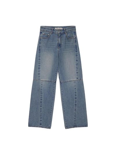 Matin Kim SIDE WASHED DENIM PANTS IN BLUE
