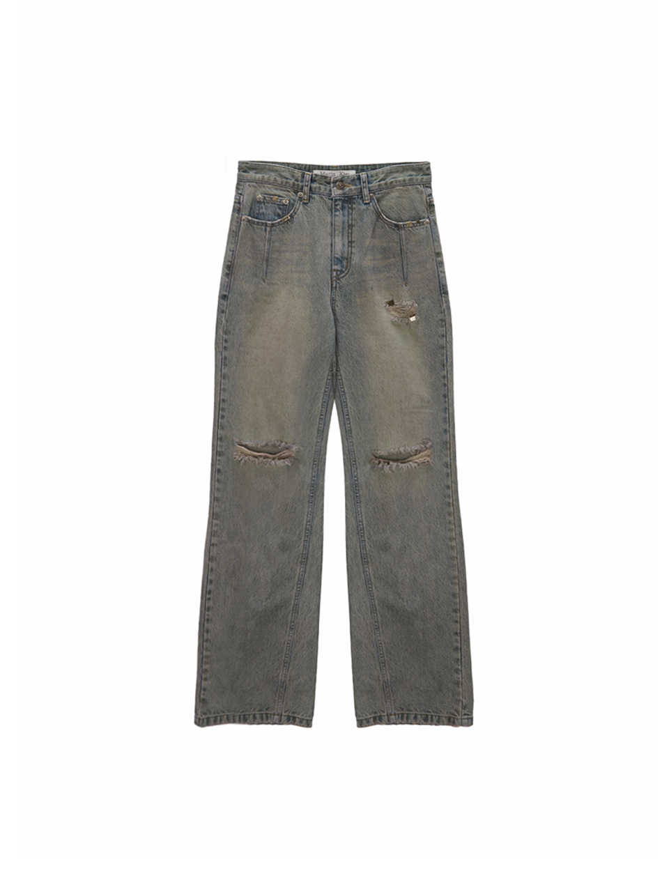 Matin Kim Stud Point Washed Denim Pants_Blue