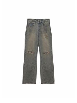 Matin Kim Stud Point Washed Denim Pants_Blue