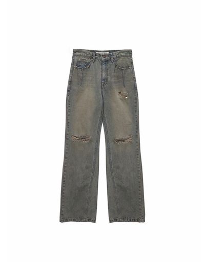 Matin Kim Stud Point Washed Denim Pants_Blue