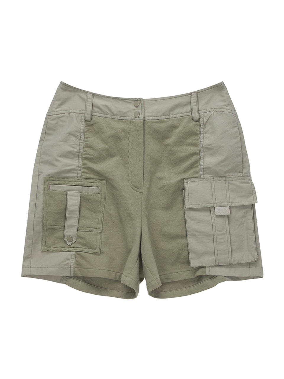 Matin Kim Sweat Combination Cargo Shorts_Khaki