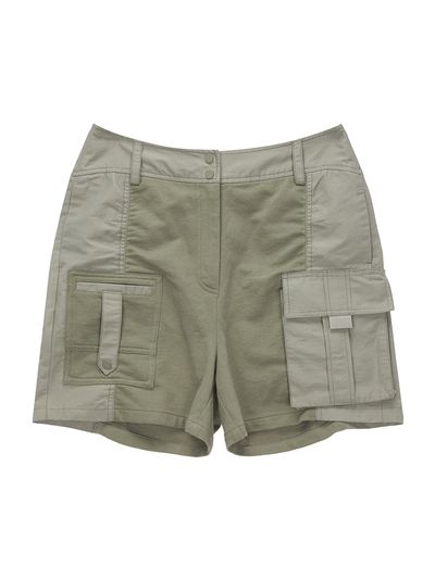 Matin Kim Sweat Combination Cargo Shorts_Khaki