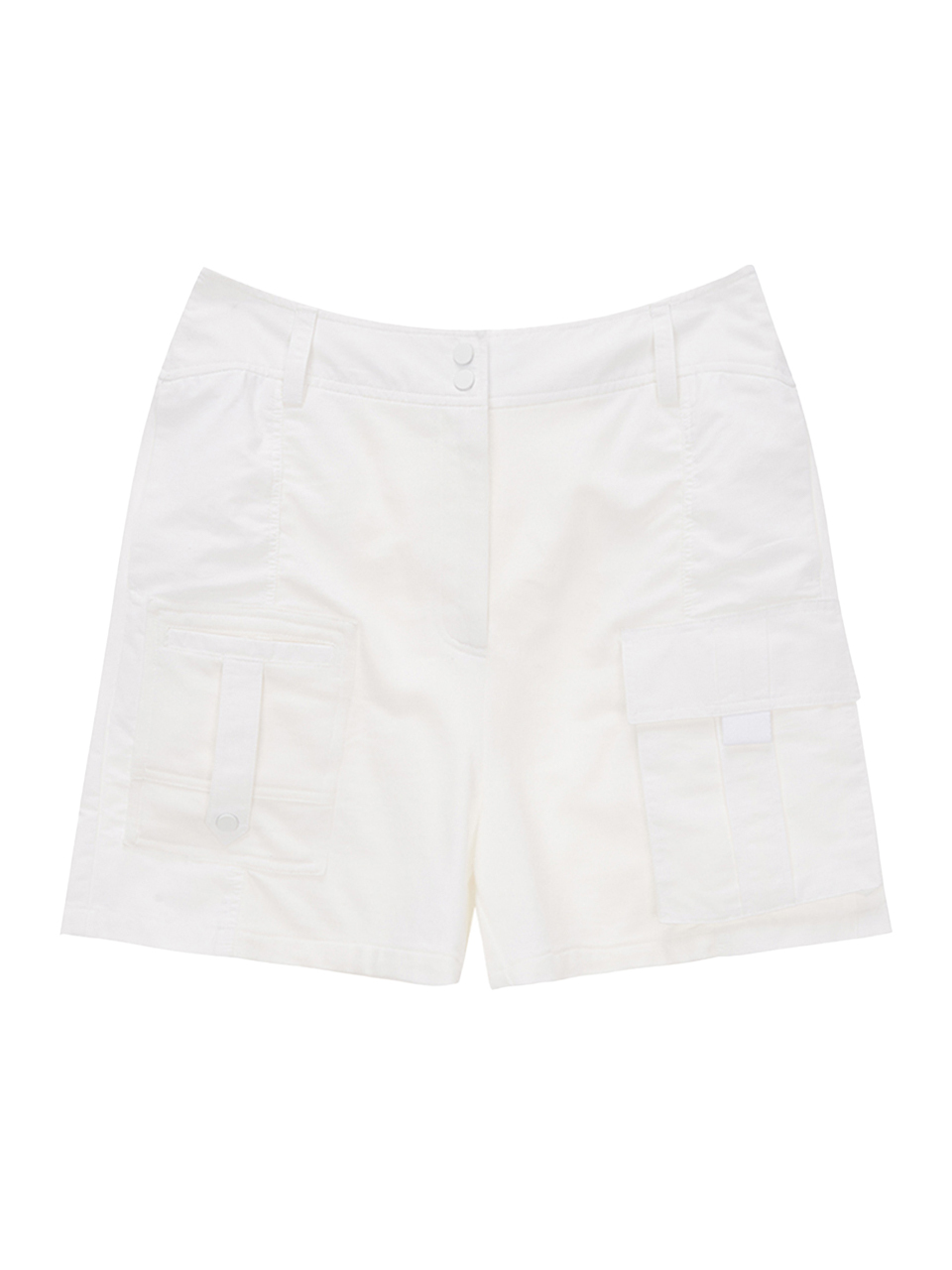 Matin Kim Sweat Combination Cargo Shorts_White