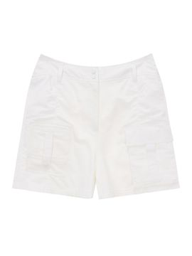 Matin Kim Sweat Combination Cargo Shorts_White