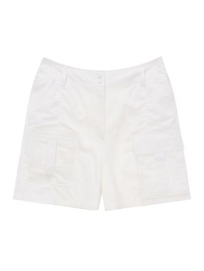 Matin Kim Sweat Combination Cargo Shorts_White