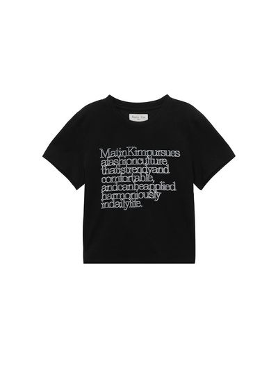 Matin Kim Thin Typo Top - Black