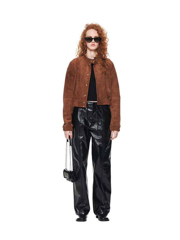Matin Kim Tuck Line Coating Pants (Black)