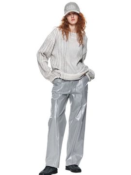 Matin Kim Tuck Line Coating Pants_Grey