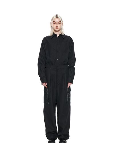 Matin Kim Utility Button Up Jumpsuit - Black