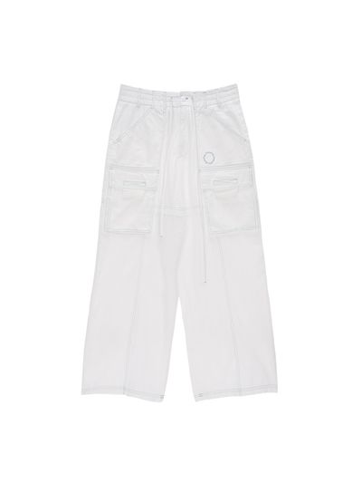 Matin Kim Washed Cargo Stitch Pants_White