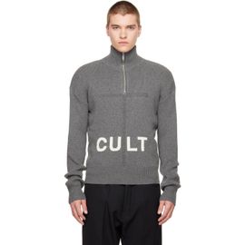 MATIÈRES FÉCALES MATIÈRES FÉCALES Gray 'Cult' Quarter-Zip Sweater
